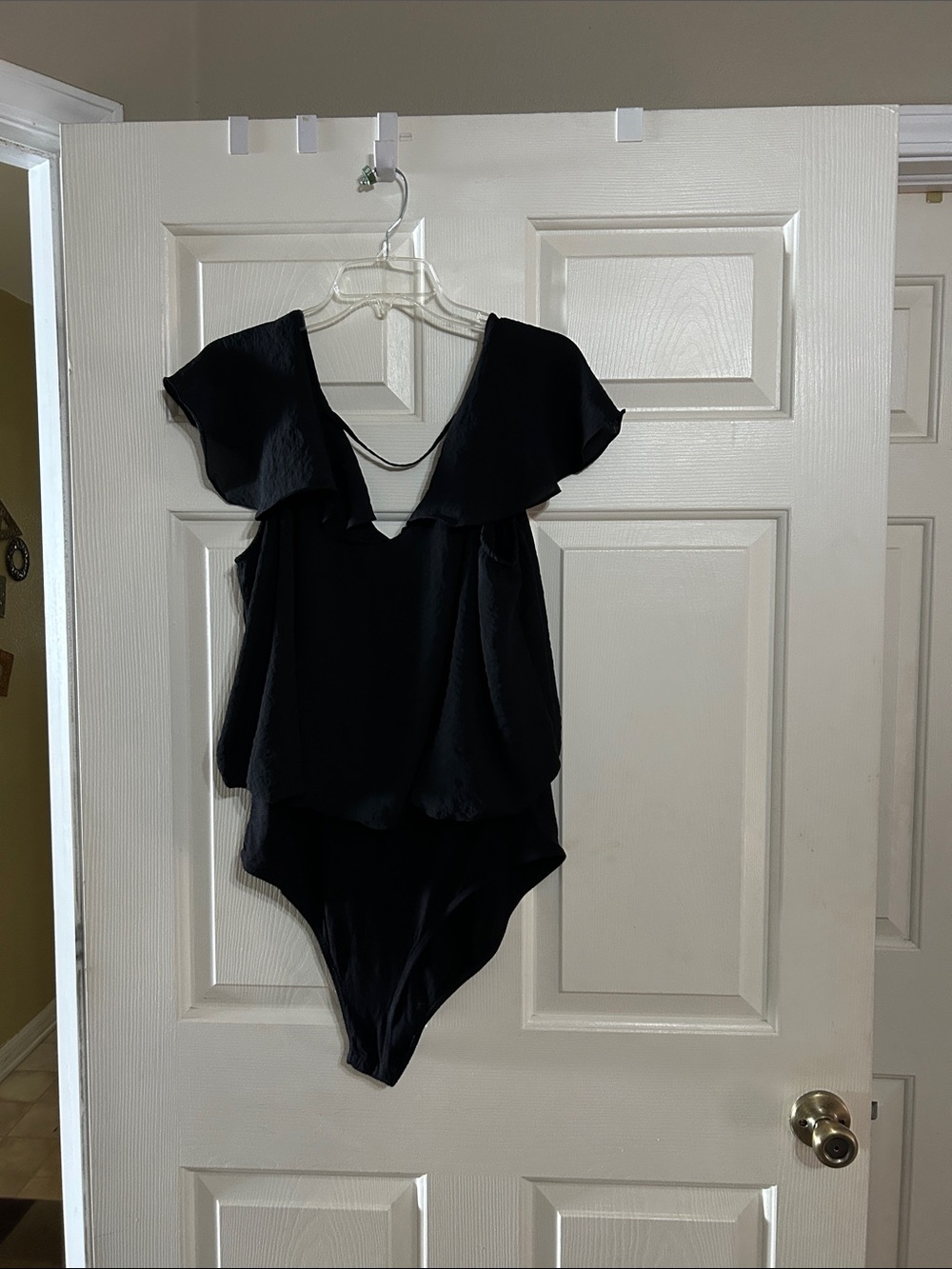 torrid Black Ruffle V-Neck Bodysuit